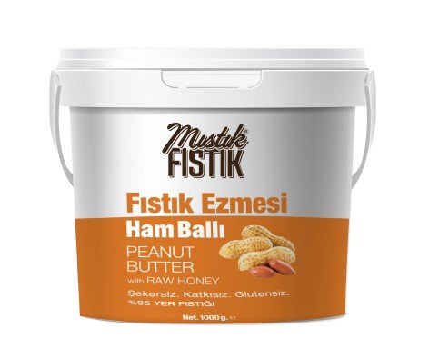 MF Ham Ballı 1 Kg Fıstık Ezmesi (Şekersiz - Katkısız - Glutensiz)
