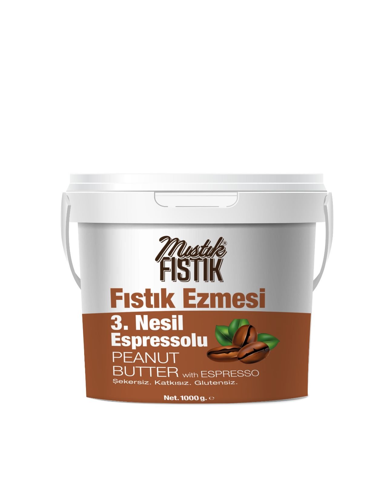 MF 3. Nesil Espressolu 1 Kg Fıstık Ezmesi (Şekersiz - Katkısız - Glutensiz)