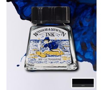 Winsor & Newton Drawing Ink Çizim ve Çini Mürekkebi 14 ml 660 Ultramarine