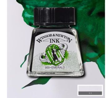 Winsor & Newton Drawing Ink Çizim ve Çini Mürekkebi 14 ml 235 Emerald