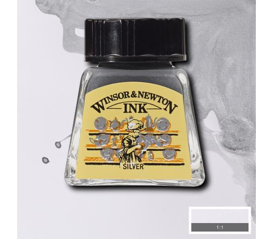 Winsor & Newton Drawing Ink Çizim ve Çini Mürekkebi 14 ml 617 Silver