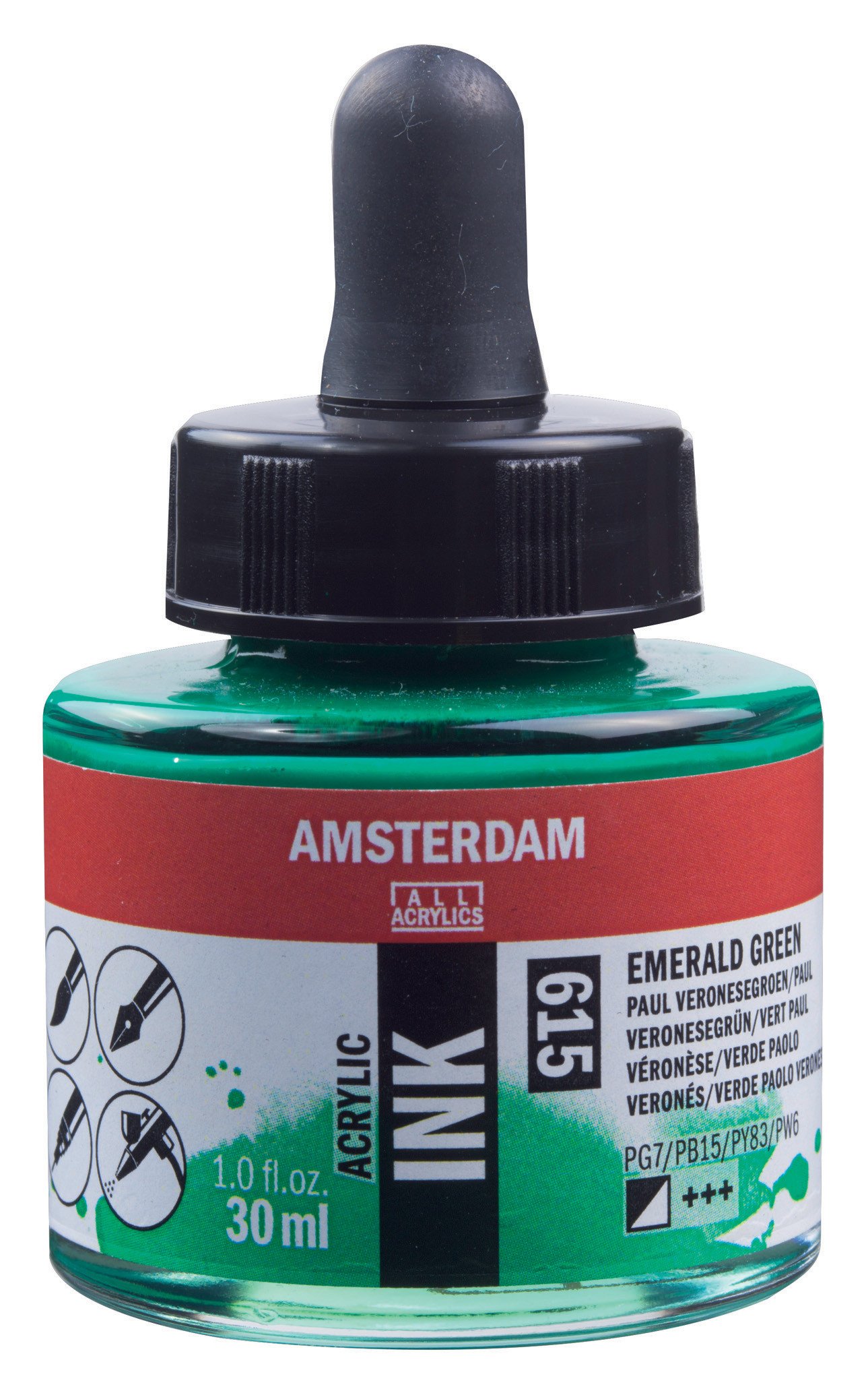 Amsterdam Sıvı Akrilik Mürekkep Boya 30ml 615 Emerald Green