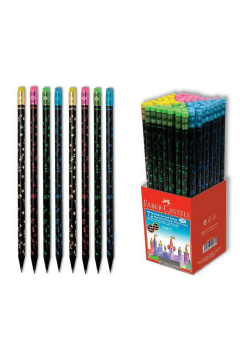 Faber Castell Party Silgili Yuvarlak Kurşun Kalem Siyah Hb