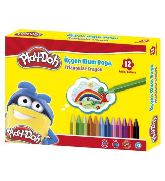 Play Doh Üçgen Silinebilir Pastel Mum Boya 12 Renk