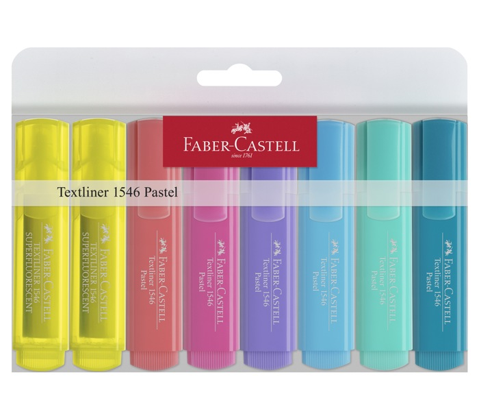 Faber Castell Textliner 1546 Pastel Fosforlu Kalem 8'li