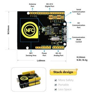 Keyestudio PN532 NFC/RFID Denetleyici Shield (UNO R3 İçin)