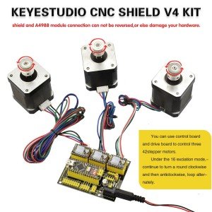 Keyestudio CNC Kit (CNC Shield V4.0 + Nano 3.0 + 3xA4988 Sürücü/GRBL uyumlu)