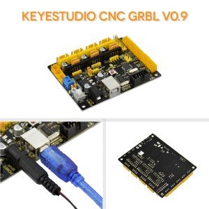 Keyestudio CNC V0.9A kart + 3x 4988 Sürücü soğutuculu+USB kablo (Arduino için CNC/Lazer Oyma Makinesi/Yazma Robotları GRBL)