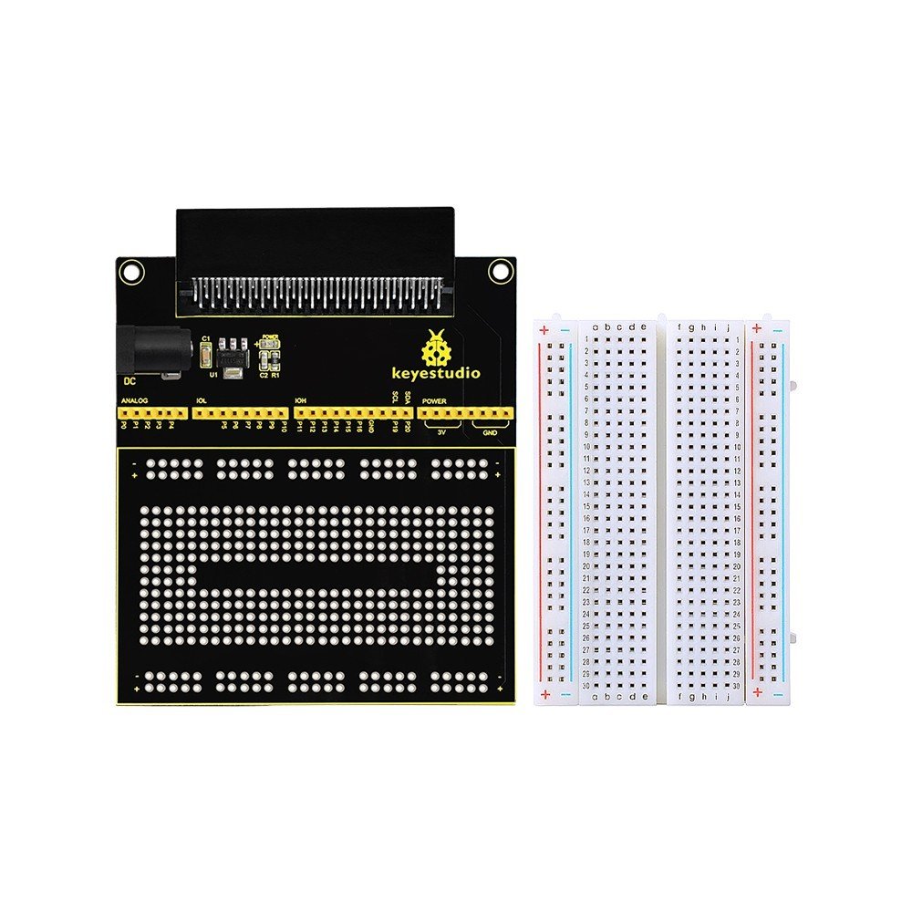 Keyestudio Micro:Bit Prototip Breakout Kart V2 + 400 pin Breadboard