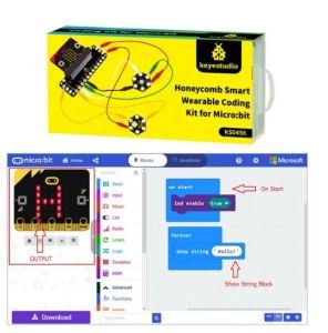 Keyestudio Micro Bit İçin Petek Akıllı Giyilebilir Kodlama Kiti: 8 projeli bit