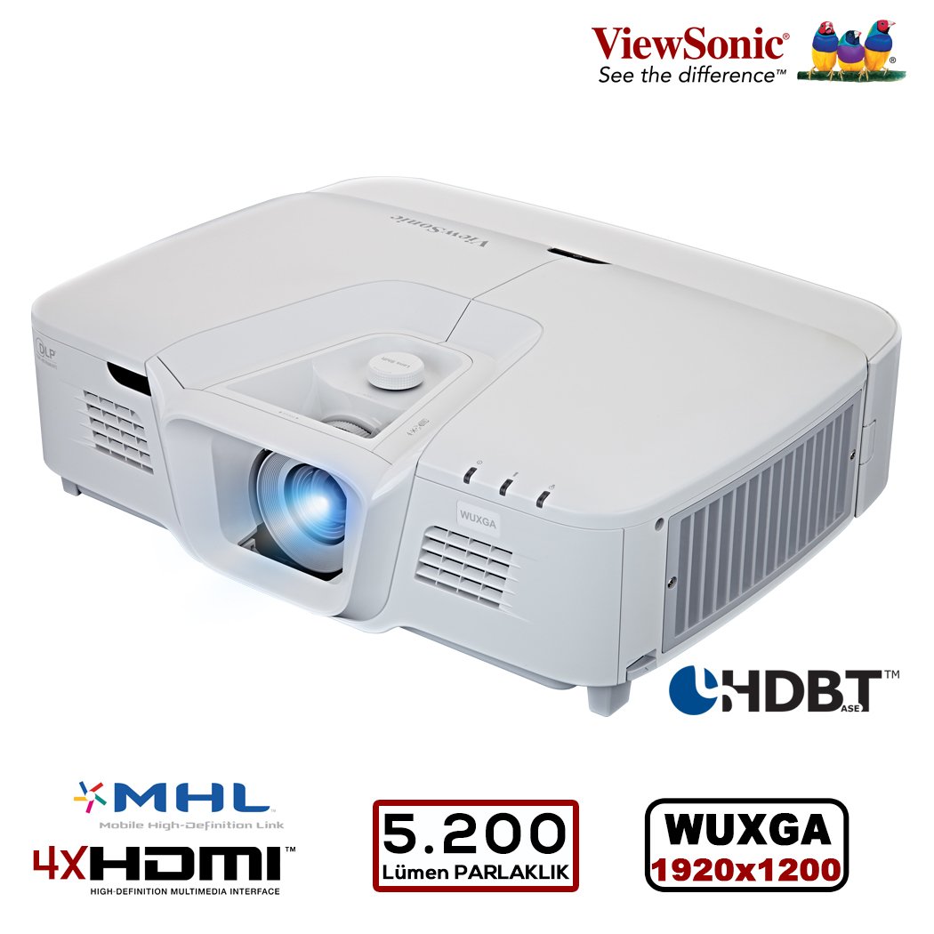 VIEWSONIC PRO8800WUL WUXGA 1920x1200 5.200AL 4xHDMI, Ops. HDBaseT ve Kablosuz, Prof. Kurulum Özel Uygulama Projeksiyon