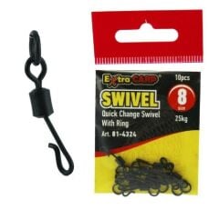 Extra Carp Quick Change Swivels With Ring 10 pcs