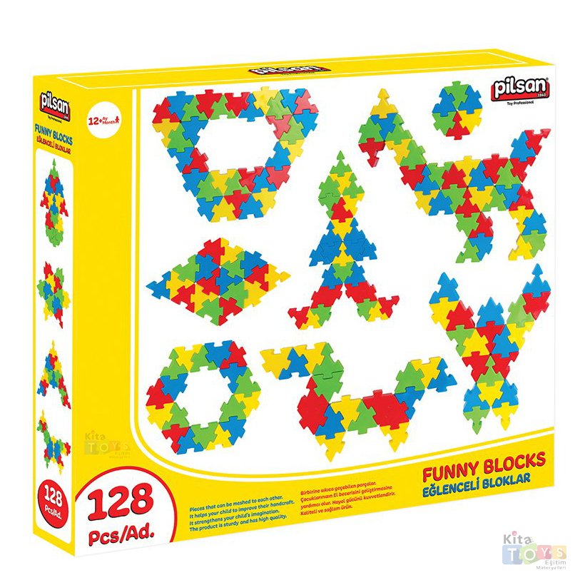 Eğlenceli Bloklar (128 Parça) Anaokulu Oyuncakları