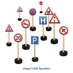 Ahşap Trafik İşaretleri 15 Parça (Eğitici Oyuncak)