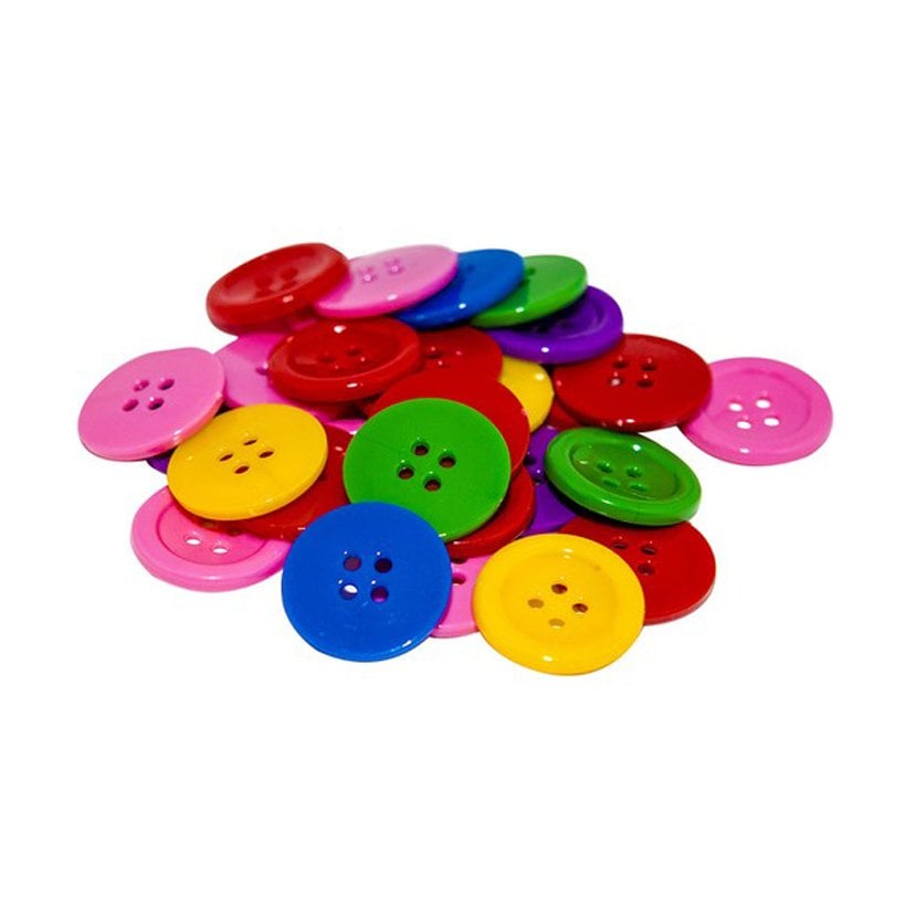 40 Boy Düğme 100 Adet Renkli-Büyük