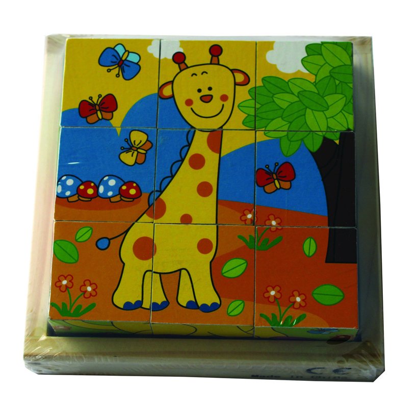 Hayvanlar Küp Puzzle (Anaokulu Ahşap Bloklar)