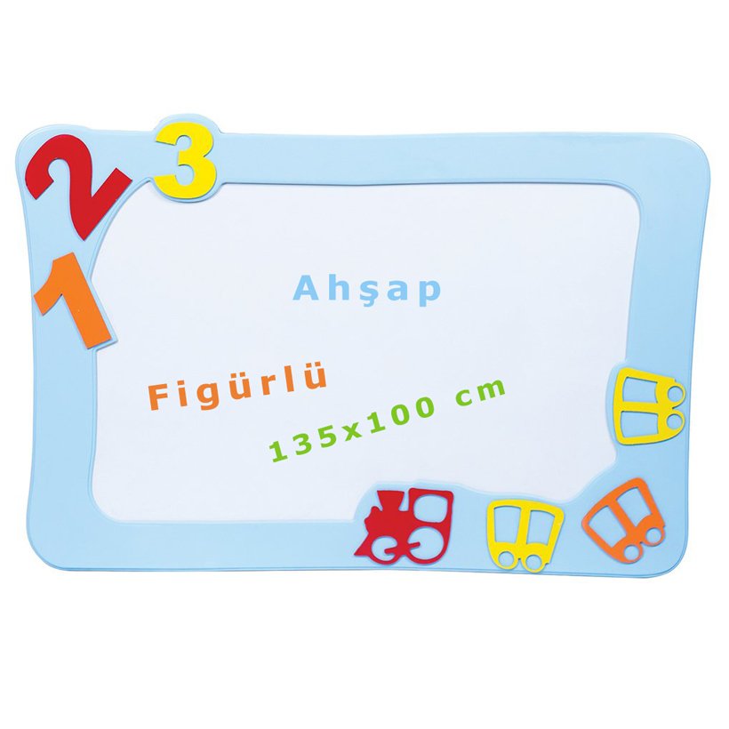 Rakam Figürlü 135x100 Ahşap Yazı Tahtası