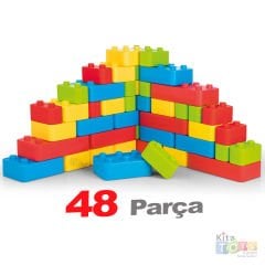 Tuğla Blokları 48 Parça (Plastik Yapı Blokları) 5034 Dolu