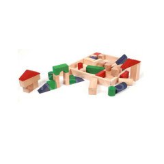 80 Parça Büyük Kovalı Bloklar-Ahşap Renkli