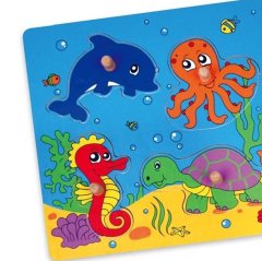 Tutmalı Deniz Hayvanları Puzzle (Okul Öncesi Oyuncak)
