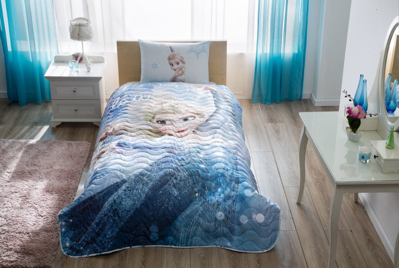Taç Disney Frozen Glitter Yatak Örtüsü + Yastık Kılıfı