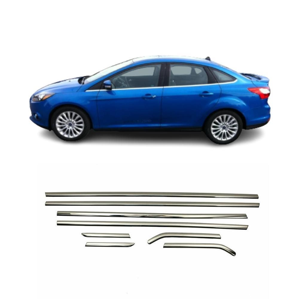 Ford Focus SEDAN Krom Cam Çıtası 2011-2017 Arası 8Prç Paslanmaz Çelik