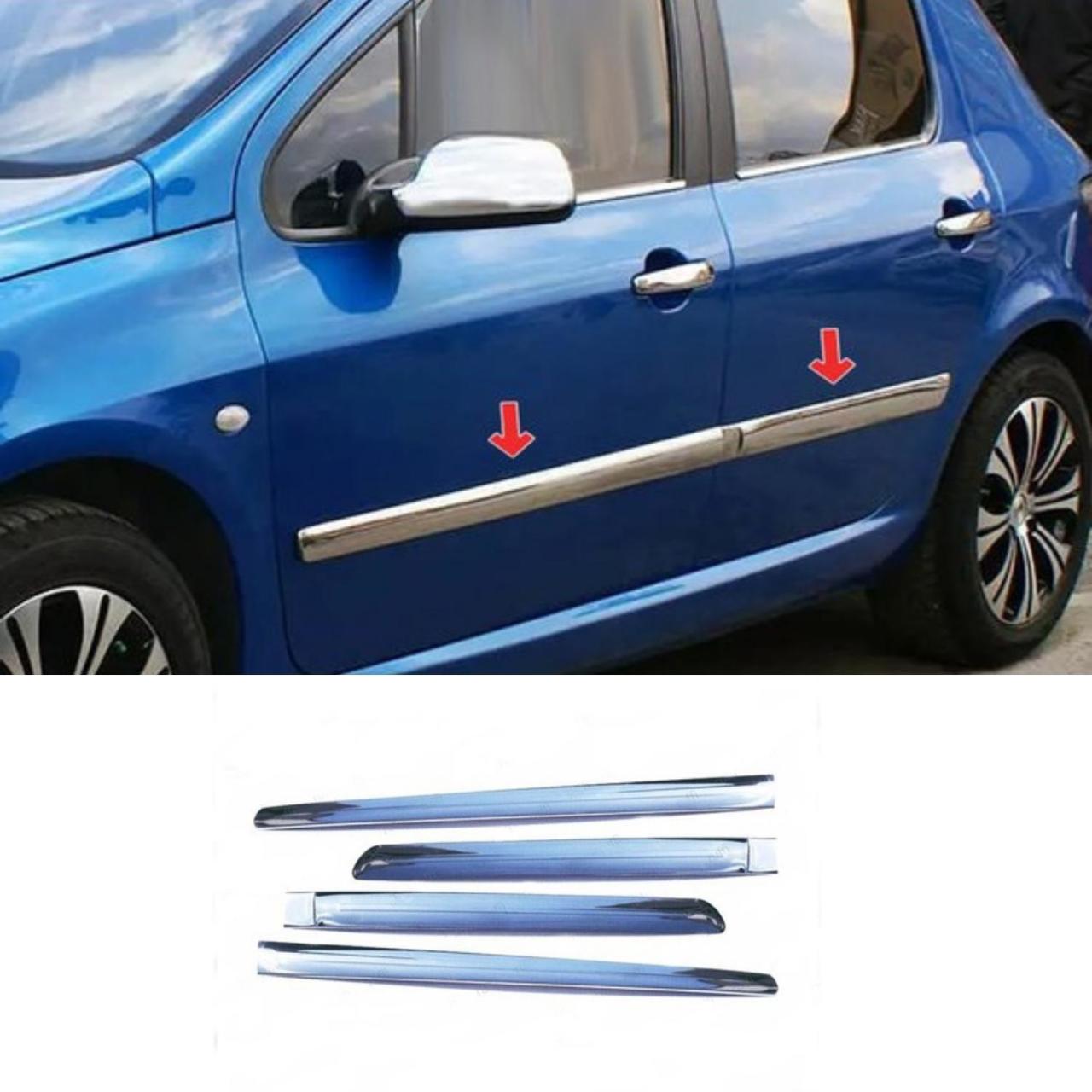 Peugeot 307 Krom Kapı Çıtası Tk 4Parça Paslanmaz Çelik