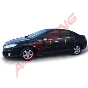 Peugeot 407 Krom Cam Çıtası Takımı 4 Parça Paslanmaz Çelik