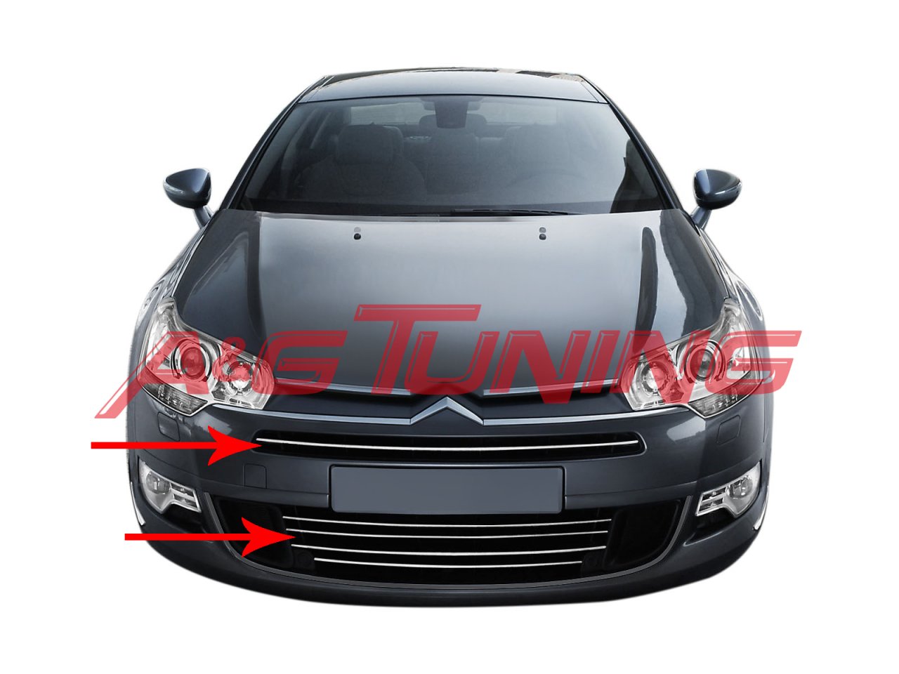 Citroen C5 Krom Ön Tampon Çıtası Tk 2008 Üzeri 5 Prç Paslanmaz Çelik