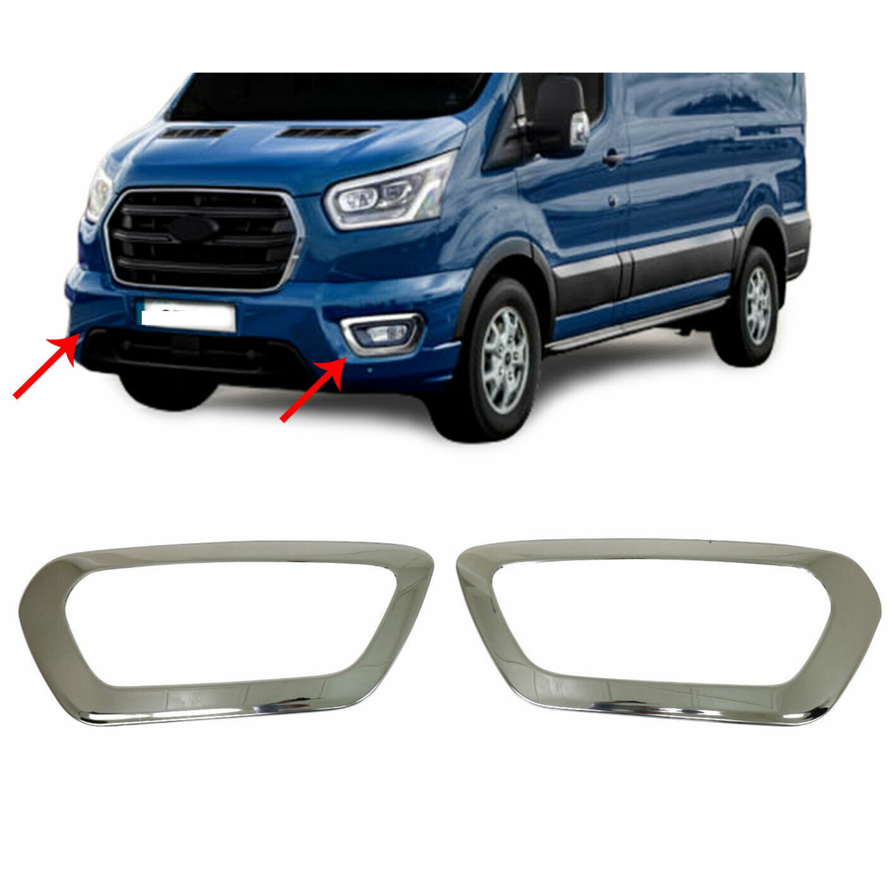 Ford Transit Krom Sis Farı Çerçevesi 2019 ve Üzeri (2prç)