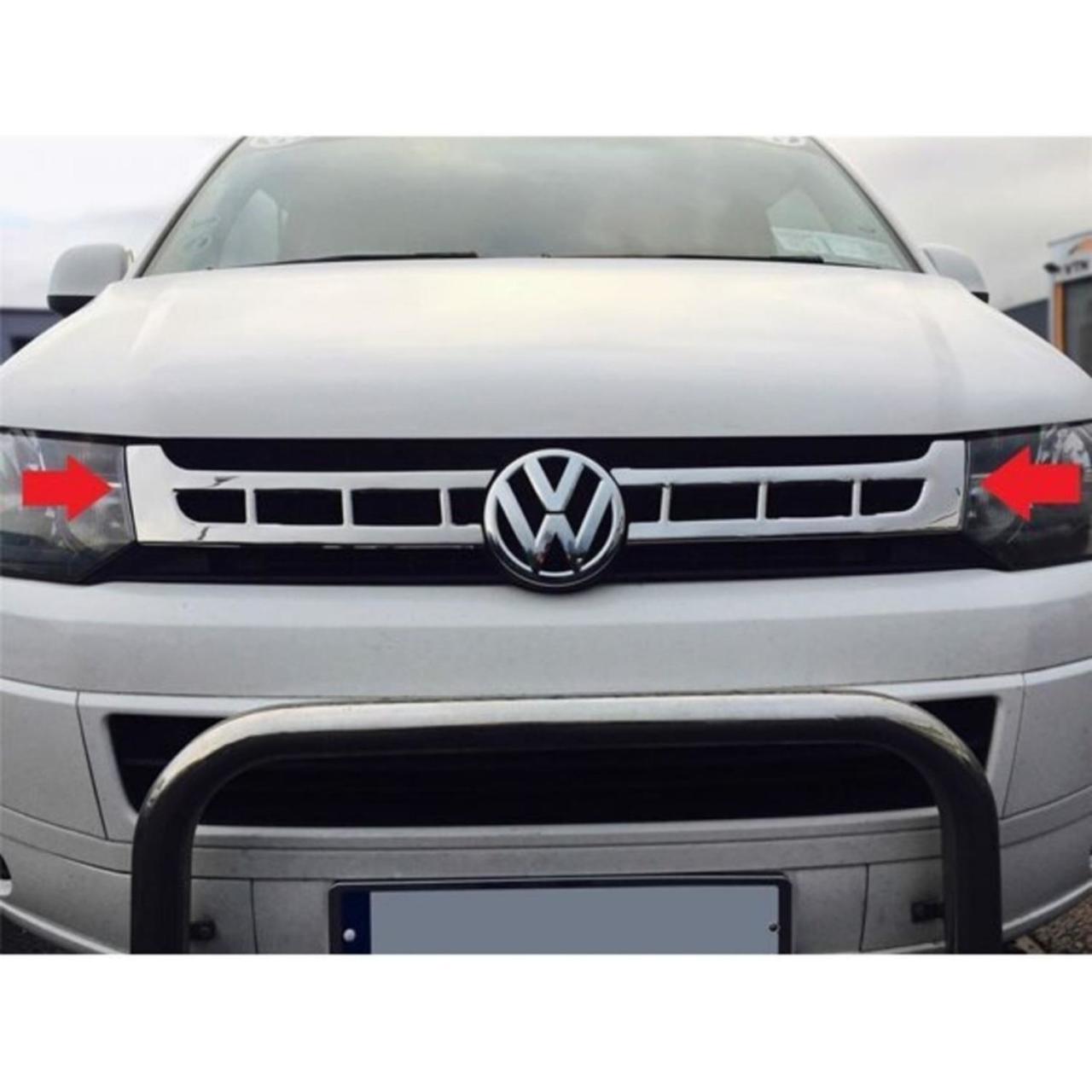 Volkswagen T5 Caravelle Krom Ön Panjur  2 Prç. P.Çelik 2010-2014 Arası