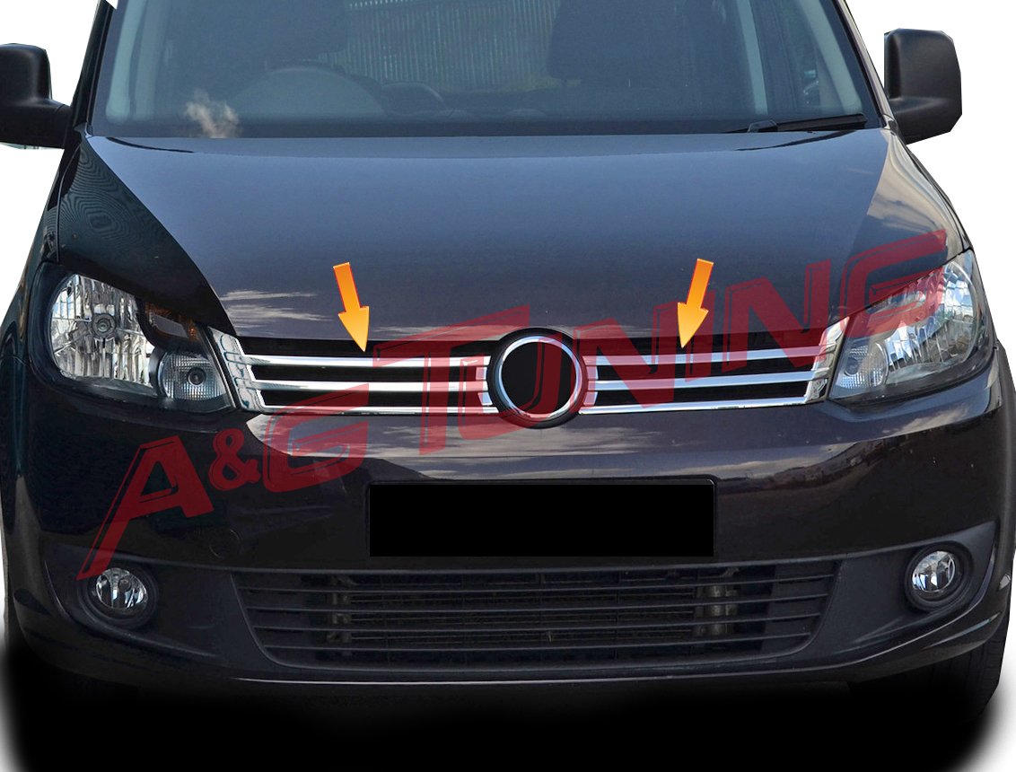 Volkswagen Caddy Krom Ön Panjur 2010-2014 2Prç Paslanmaz Çelik