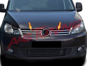 Volkswagen Caddy Krom Ön Panjur 2010-2014 2Prç Paslanmaz Çelik