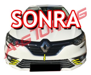 Renault Megane 4 HB/SD Krom Ön Tampon Çıtası 7Prç. 2016-2020 Arası P.Çelik