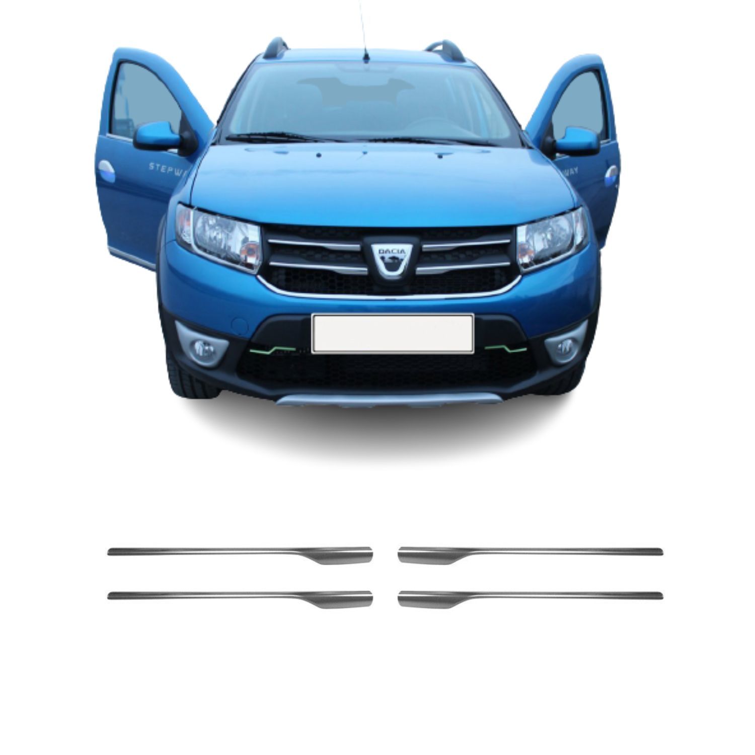 Dacia Sandero Krom Ön Panjur (4Parça) 2012-2016 Paslanmaz Çelik