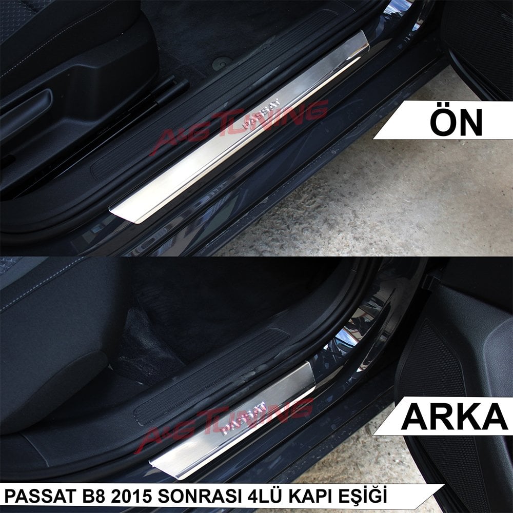 VW Passat B8 Krom Kapı Eşiği Tk 2015 Üzeri Paslanmaz Çelik