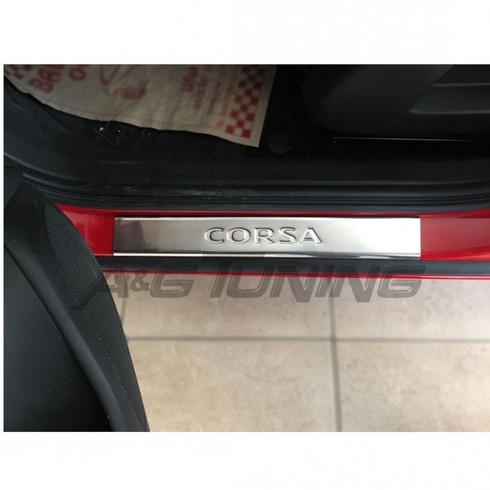Opel Corsa E Krom Kapı Eşiği Takımı 4 Prç Paslanmaz Çelik