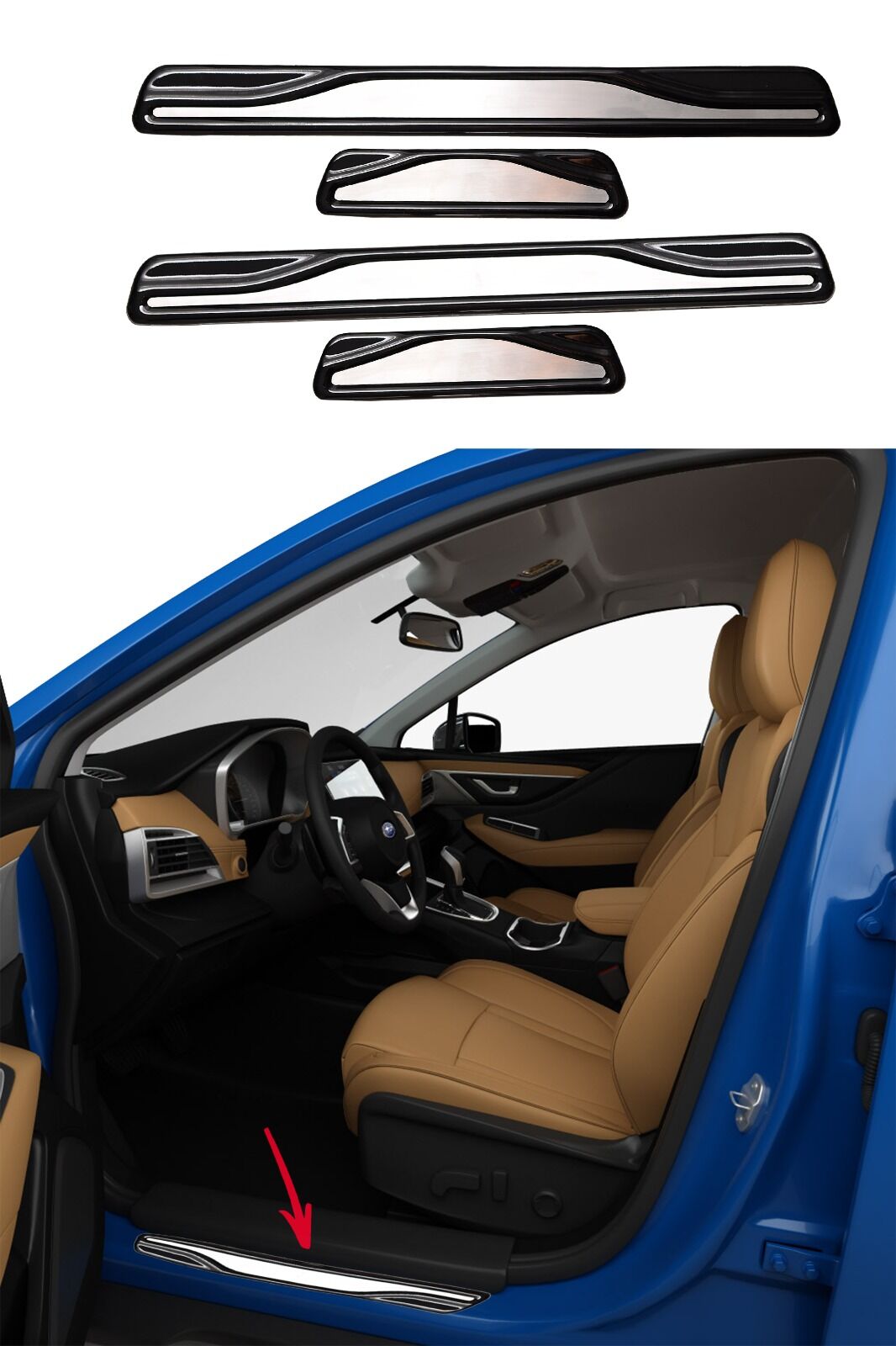 Volkswagen Jetta  Krom Kapı Eşik Koruması 2005-2010 4 Parça