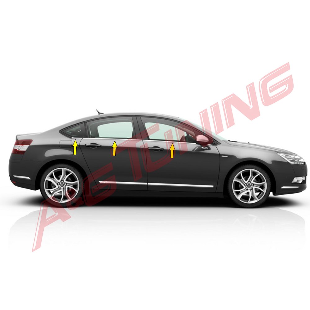 Citroen C5 Krom Cam Çıtası Tk 2008 Üzeri 6 Prç Paslanmaz Çelik