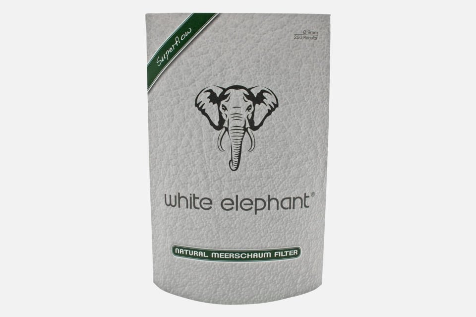 White Elephant - 250 Adet - Natürel Lületaşı Pipo Filtresi (9mm)