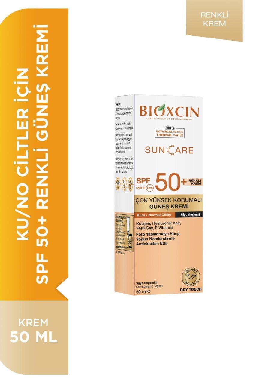 Bioxcin Sun Care SPF50+ Çok Yüksek Korumalı Kuru Normal Ciltler İçin Renkli Güneş Kremi 50 ml