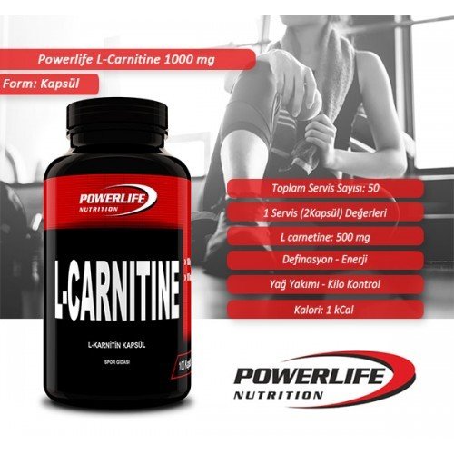 Powerlife L Carnitine 1000 mg 100 Kapsül