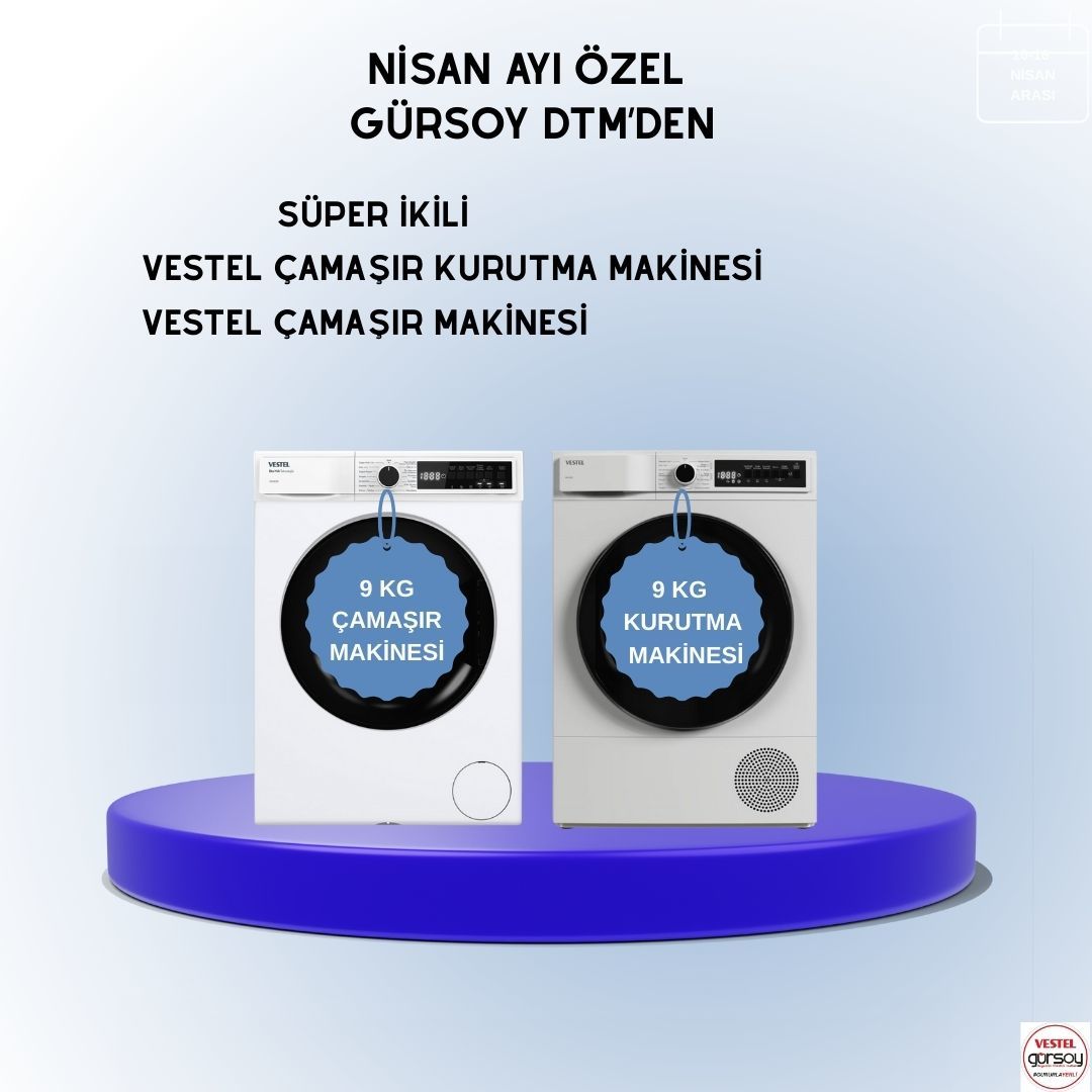 VESTEL NİSAN AYI ÇAMAŞIR VE KURUTMA MAKİNASI FIRSATI