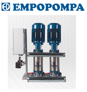 Empo EMH - 90 X 2/8 T       2X4 Hp 380V   İki Pompalı Dikey Milli  Hidrofor