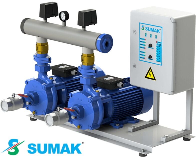 SUMAK SMKTB550 2X5 HP 380W ÇİFT POMPALI EMİŞLİ ÇİFT KADEMELİ HİDROFOR