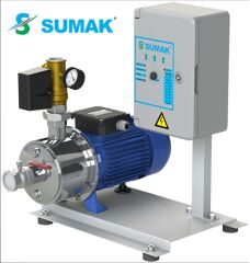 Sumak SMINOX12A220/2 1X1.6 kW  220V  Tek Pompalı Emişli  Kademeli Paslanmaz Yatay Hidrofor