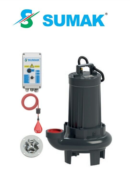 SUMAK SBRT 75/3 P  7.5Hp 380v Bıçaklı Foseptik Dalgıç Pompa (parçalayıcılı)