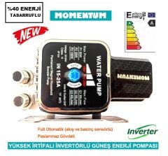 MOMENTUM IN15-25A  100W 24V/220V  PASLANMAZ GÖVDELİ FULL OTOMATİK YÜKSEK İRTİFALI İNVERTÖRLÜ GÜNEŞ ENERJİ POMPASI (Akış ve basınç sensörlü)