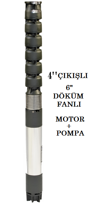 İMPO S 655/06 - 17.5 HP DÖKÜM FANLI (KADEMELİ) DERİN KUYU DALGIÇ POMPA(C Tipi Motorlu)