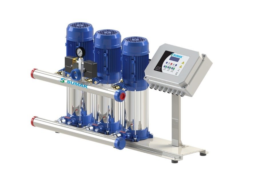 SUMAK SHM12C 220/4 SMART 2.2 HP 220V ÜÇ POMPALI DİJİTAL PANOLU HİDROFOR